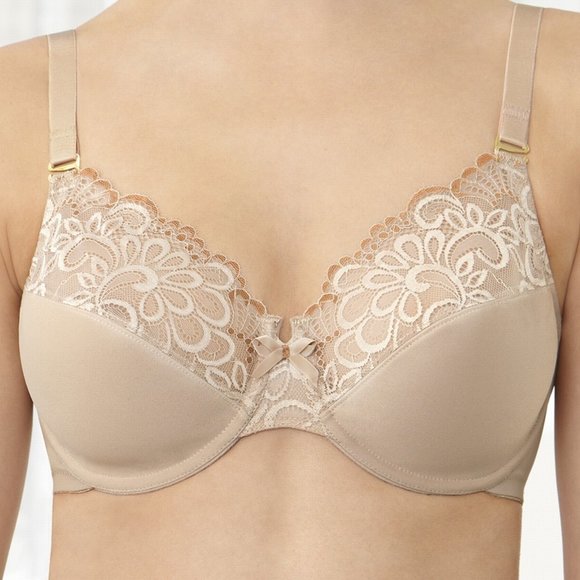 Set of 3! 38B Glamorise ELEGANCE Bra (CONVERTIBLE-STRAPS) Lace NUDE NEW - Picture 6 of 16